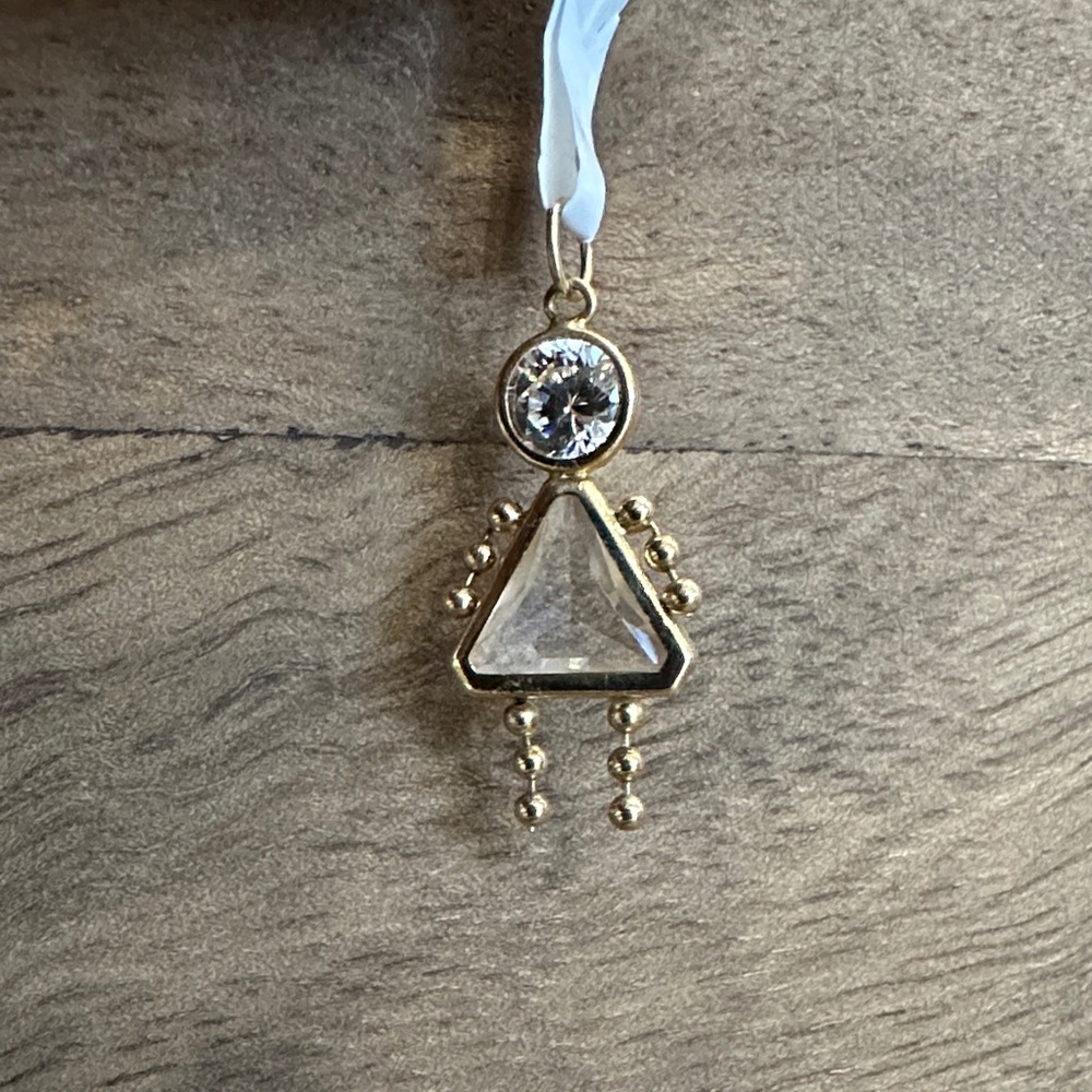 14k Vintage Baby Triangle Pendant Charm